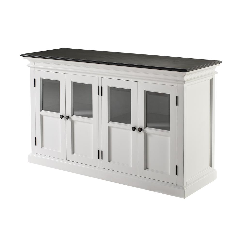Two-Tone Classic White and Black Buffet with Beveled Glass Doors, Belen Kox. Picture 3