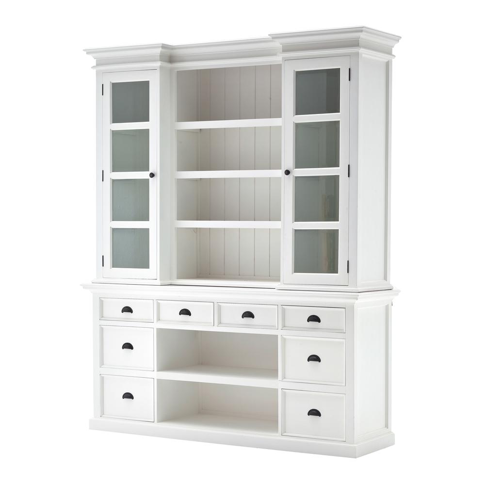 Halifax Classic White Library Hutch with Basket Set. Picture 1