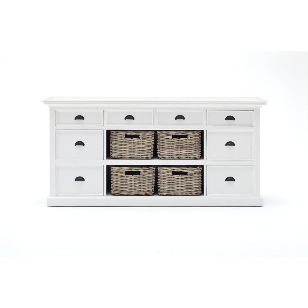 Halifax Classic White Library Hutch with Basket Set. Picture 28