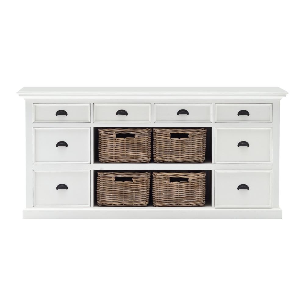 Halifax Classic White Library Hutch with Basket Set. Picture 48