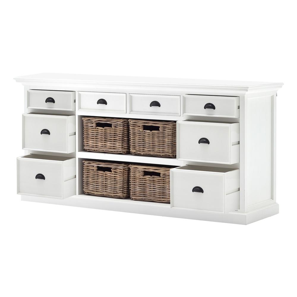 Halifax Classic White Library Hutch with Basket Set. Picture 8