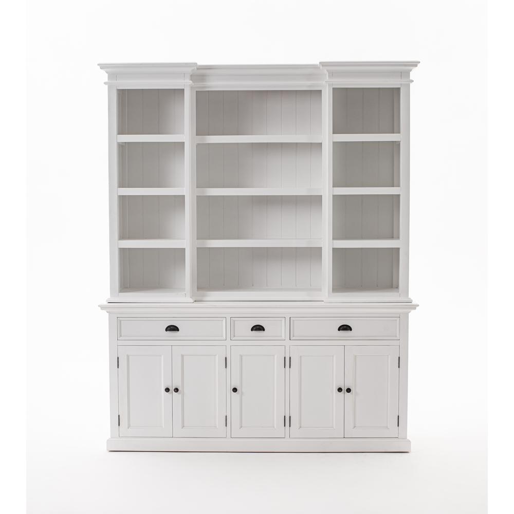 Halifax Classic White Kitchen Hutch Cabinet with 5 Doors 3 Drawers. Picture 13
