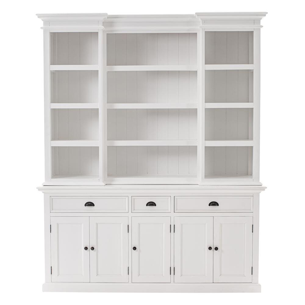 Halifax Classic White Kitchen Hutch Cabinet with 5 Doors 3 Drawers. Picture 31