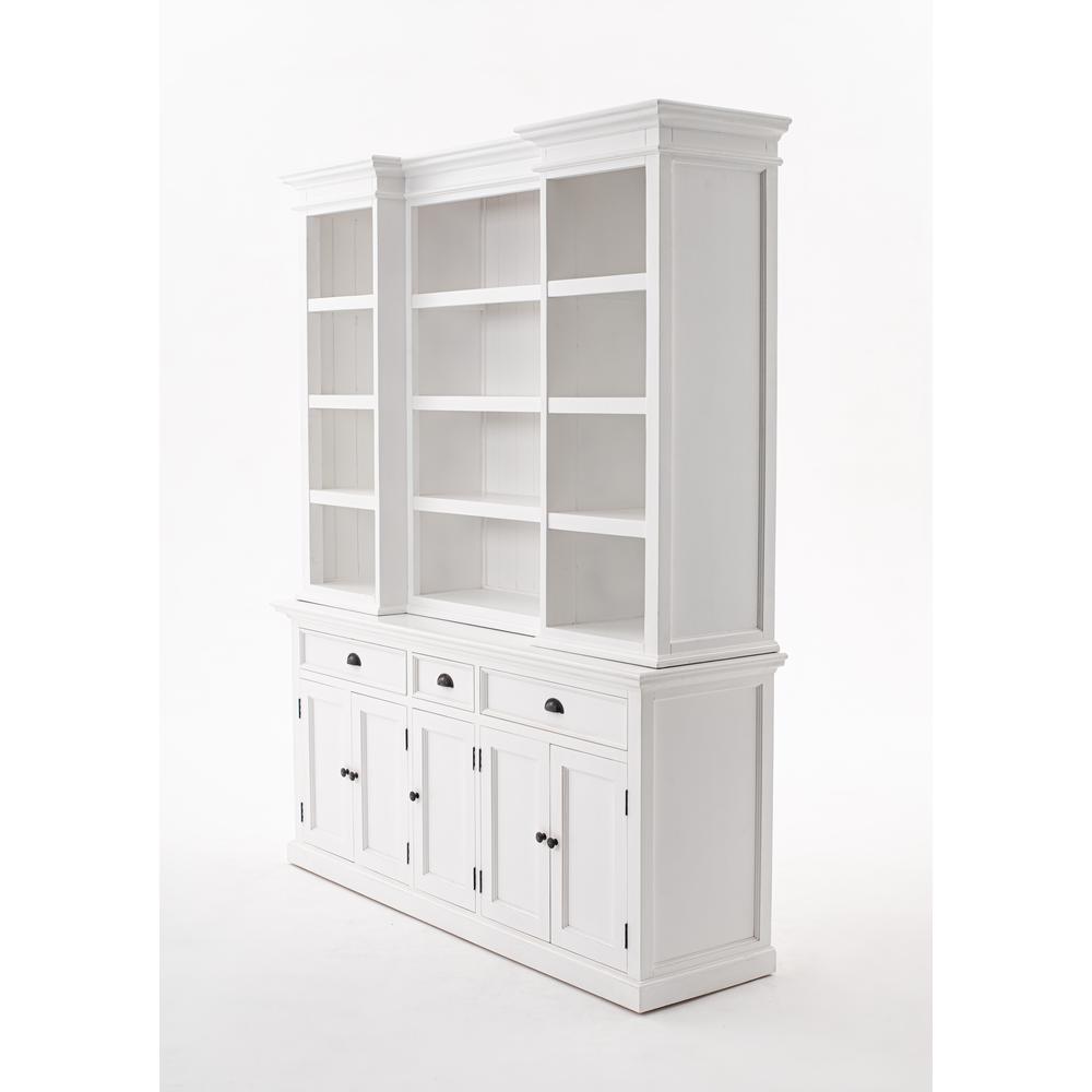 Halifax Classic White Kitchen Hutch Cabinet with 5 Doors 3 Drawers. Picture 15