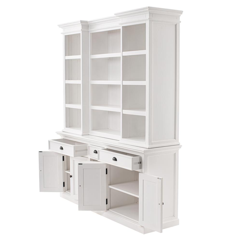 Halifax Classic White Kitchen Hutch Cabinet with 5 Doors 3 Drawers. Picture 2
