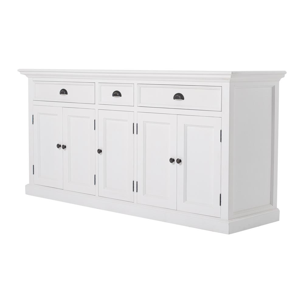 Kitchen Hutch Cabinet with 5 Doors 3 Drawers, Classic White. Picture 3