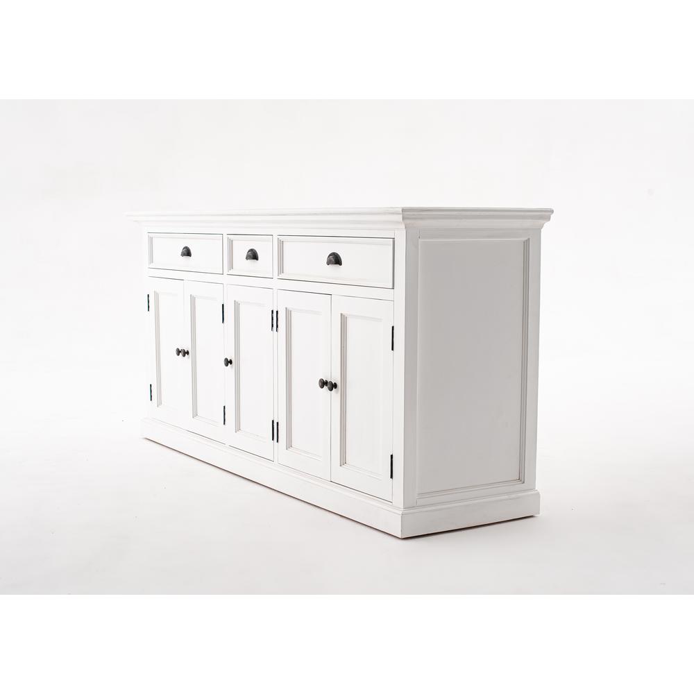 Halifax Classic White Kitchen Hutch Cabinet with 5 Doors 3 Drawers. Picture 24