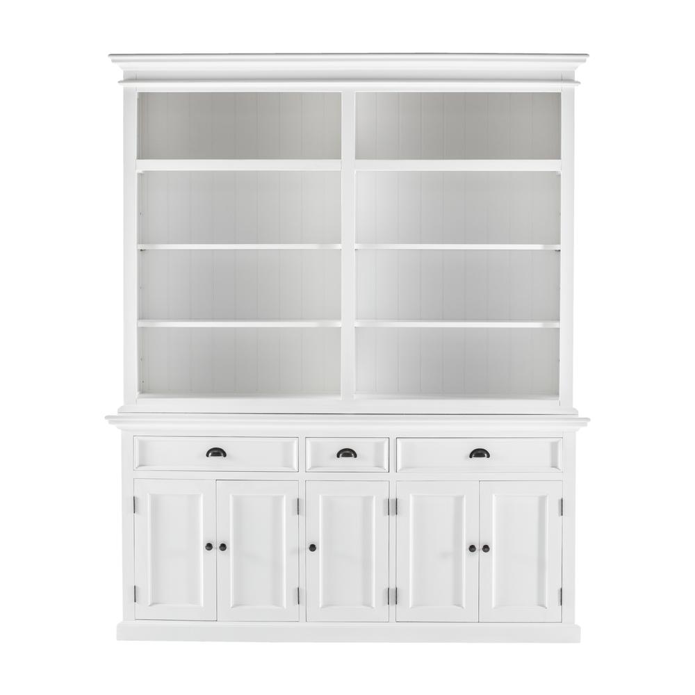 Halifax Classic White Hutch Bookcase 5 Doors 3 Drawers. Picture 1