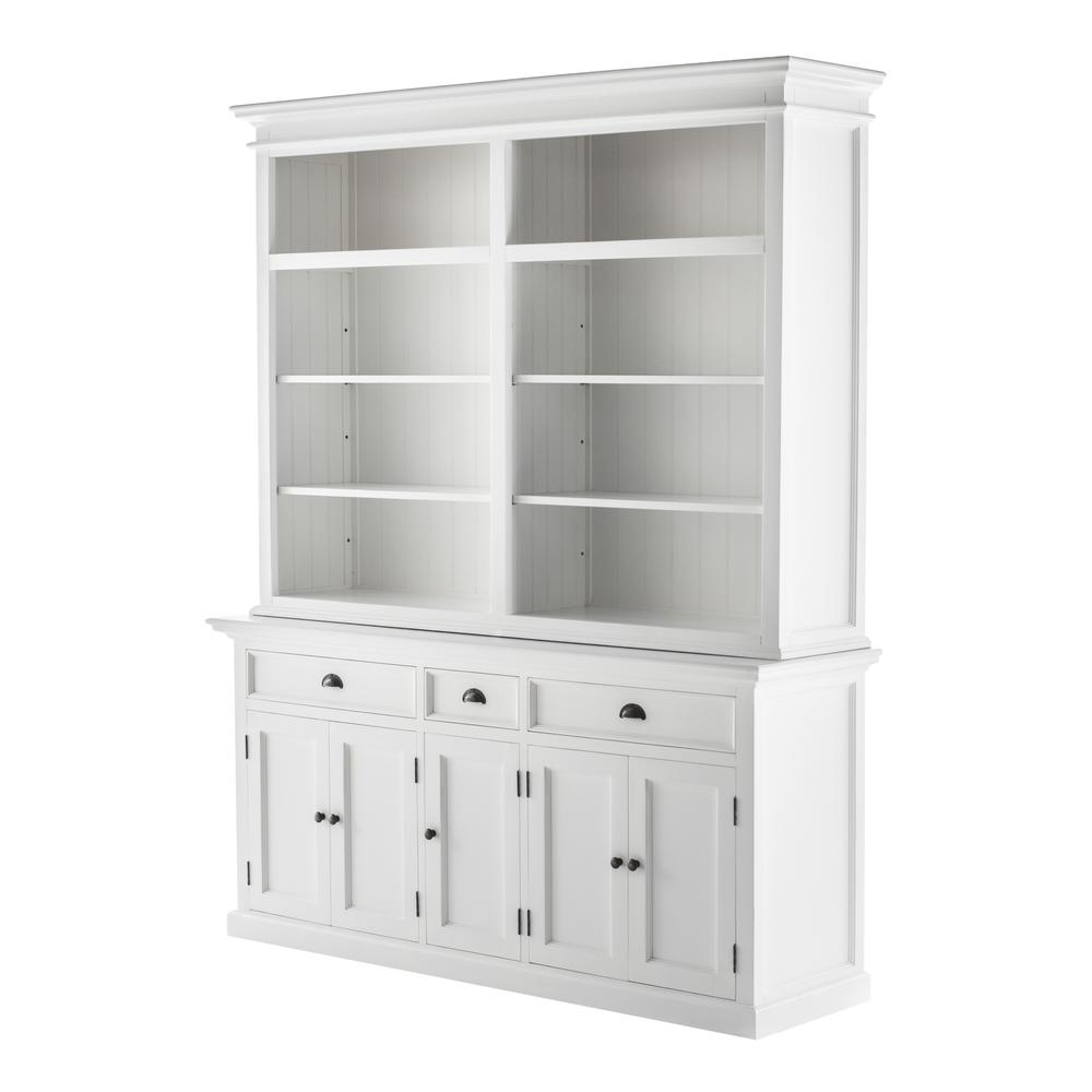 Halifax Classic White Hutch Bookcase 5 Doors 3 Drawers. Picture 2