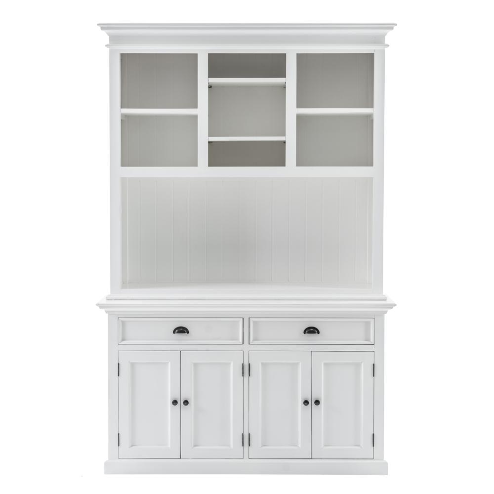 Halifax Classic White Buffet Hutch Unit with 2 Adjustable Shelves. Picture 1