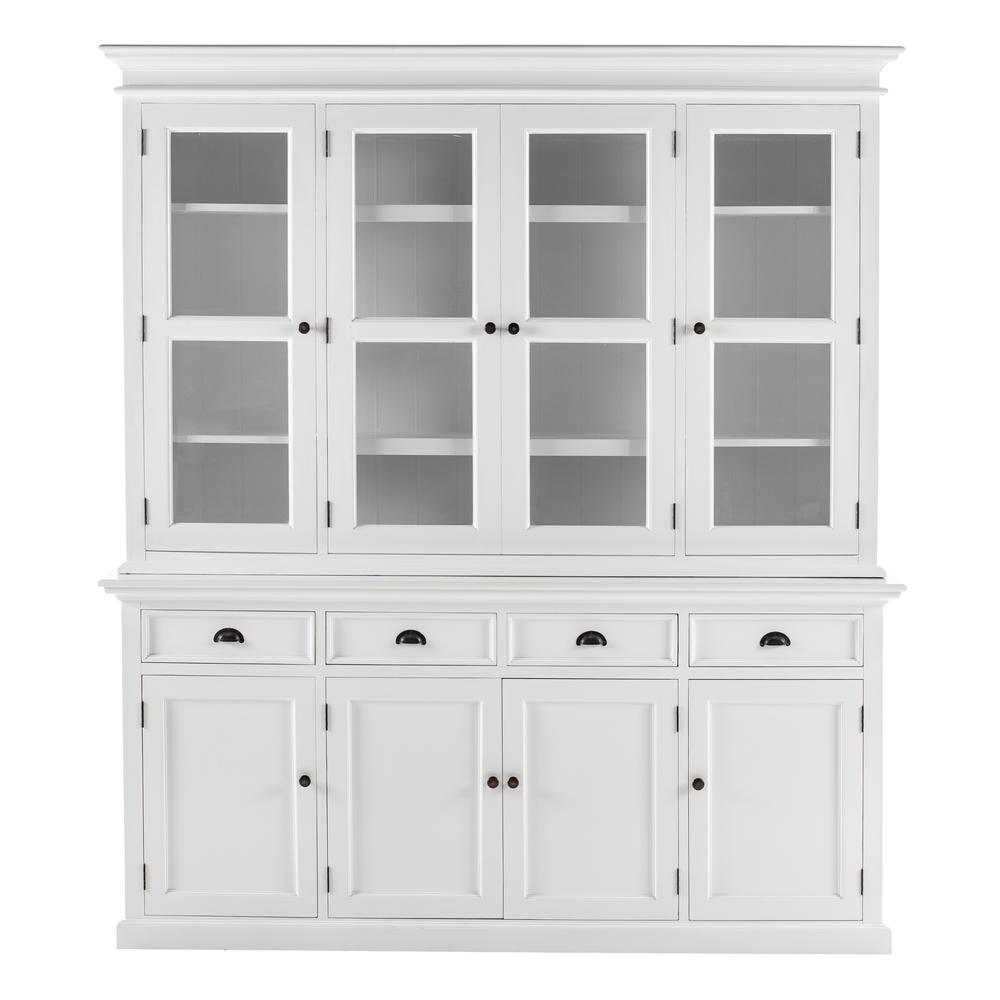 Halifax Classic White Buffet Hutch Unit with 4 Glass Doors. Picture 13