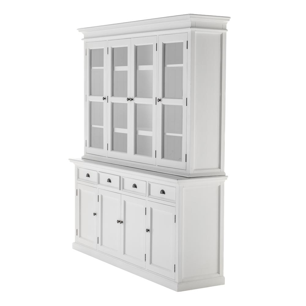 Halifax Classic White Buffet Hutch Unit with 4 Glass Doors. Picture 1