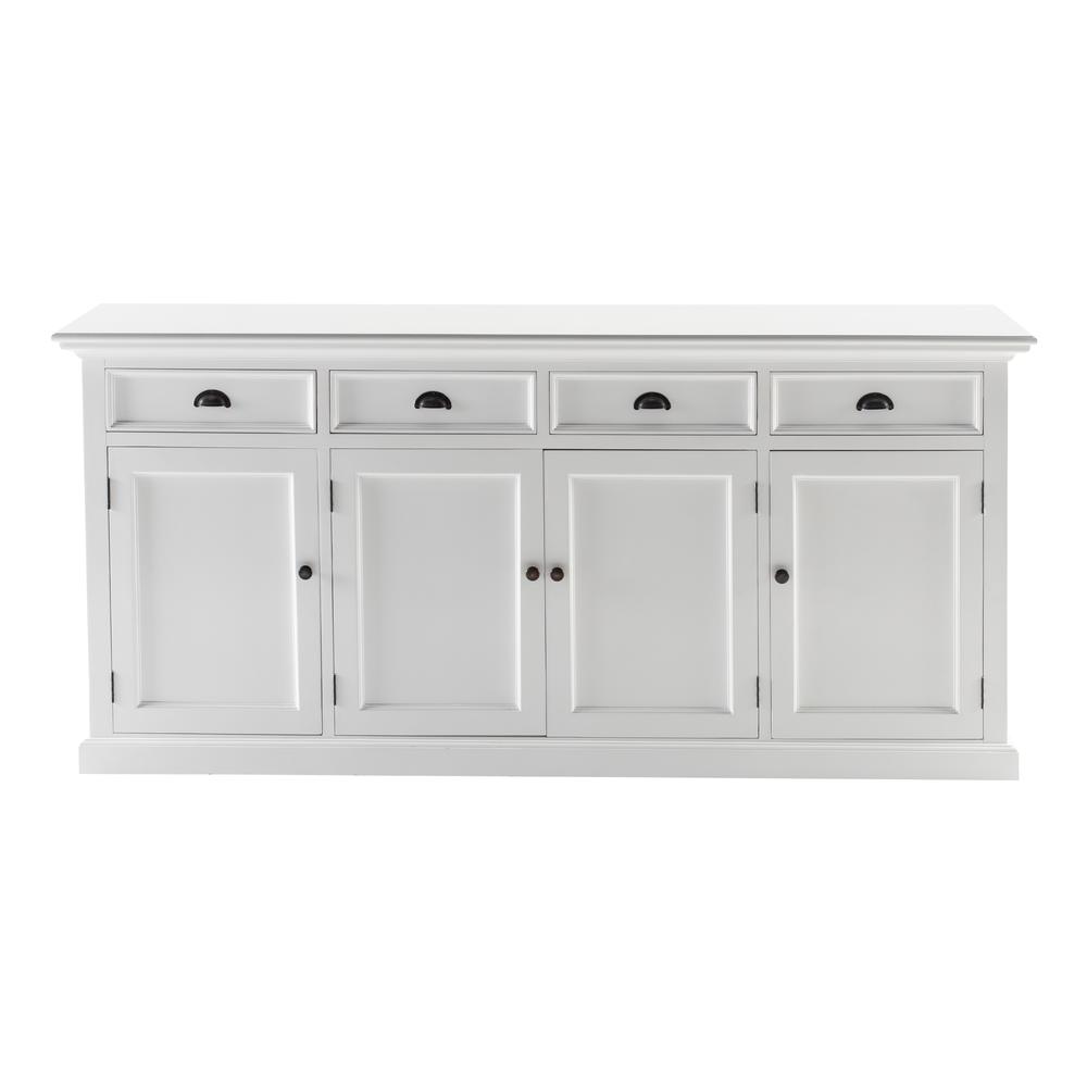 Halifax Classic White Buffet Hutch Unit with 4 Glass Doors. Picture 6