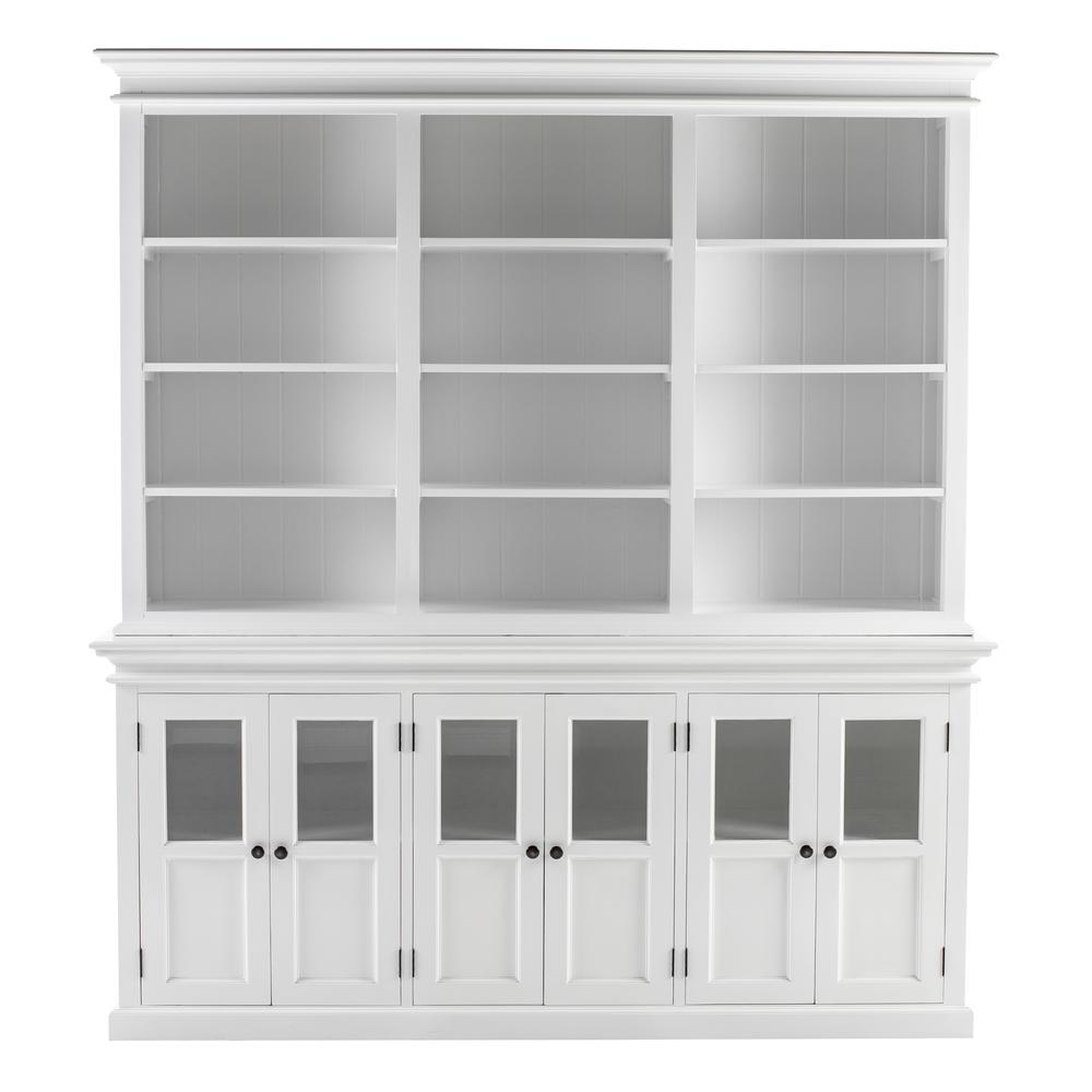 Halifax Classic White Hutch Unit with 6 Glass Doors. Picture 1