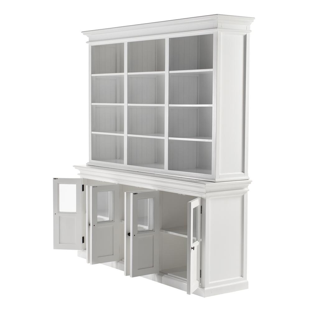 Halifax Classic White Hutch Unit with 6 Glass Doors. Picture 3