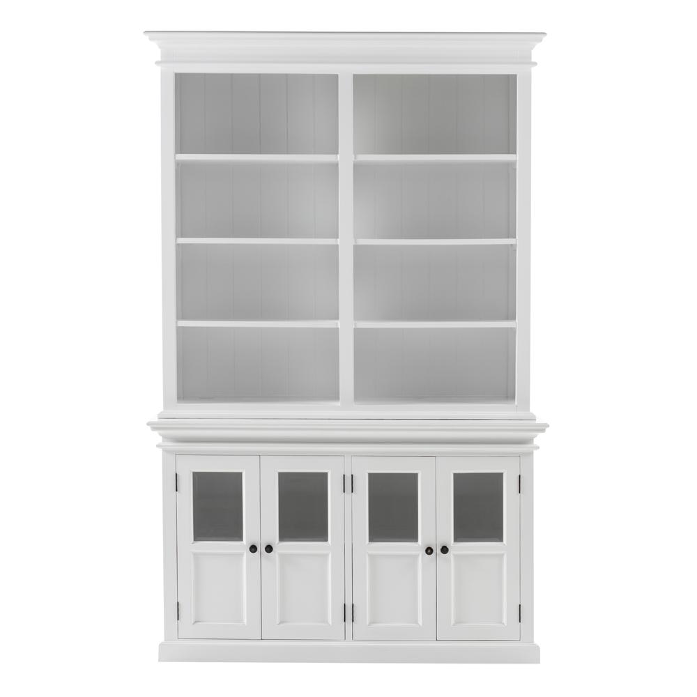 Halifax Classic White Hutch Unit with 4 Glass Doors. Picture 1