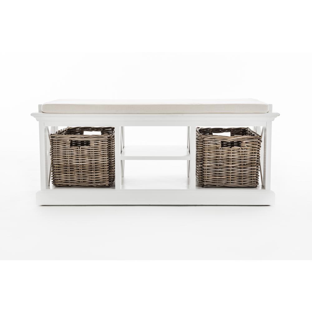 Halifax Classic White Bench & Basket Set. Picture 10