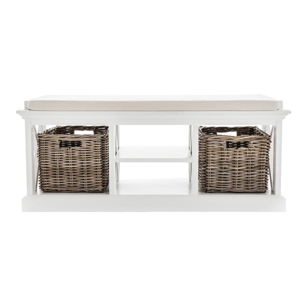 Halifax Classic White Bench & Basket Set. Picture 6