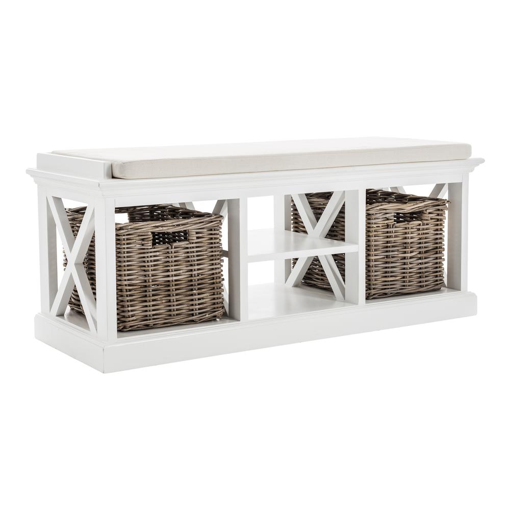 Halifax Classic White Bench & Basket Set. Picture 8