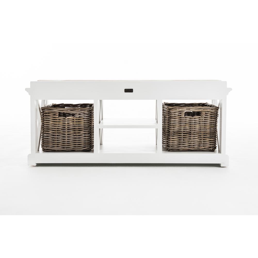 Halifax Classic White Bench & Basket Set. Picture 14