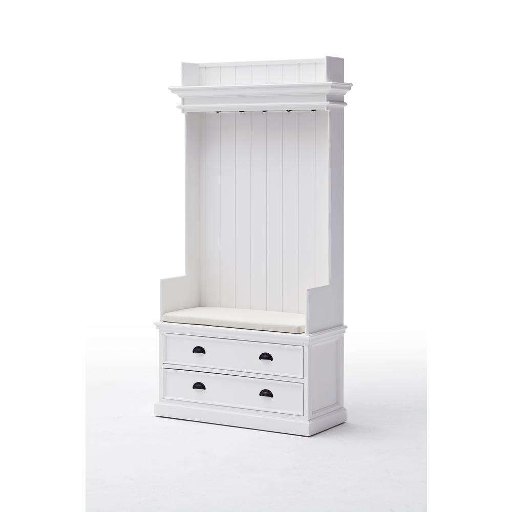 Halifax Classic White Entryway Coat Rack & Bench Unit. Picture 5