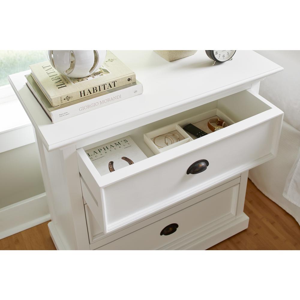 Halifax Grand Classic White Bedside Drawer Unit. Picture 6