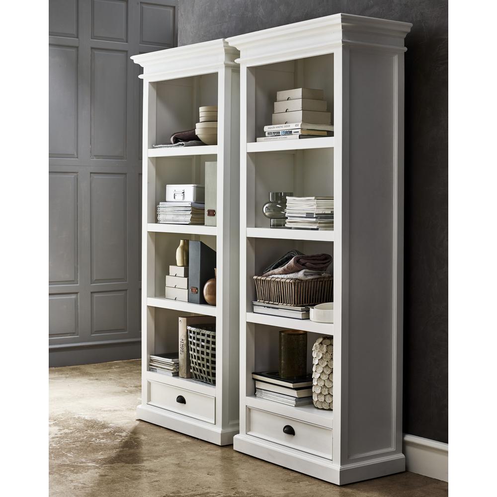 Halifax Classic White Bookcase with 1 Drawer. Picture 15