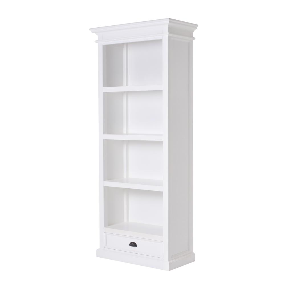 Halifax Classic White Bookcase with 1 Drawer. Picture 2