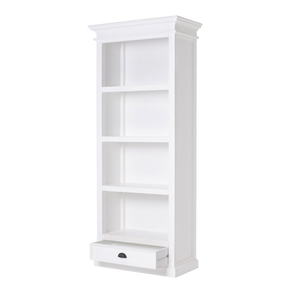 Halifax Classic White Bookcase with 1 Drawer. Picture 3
