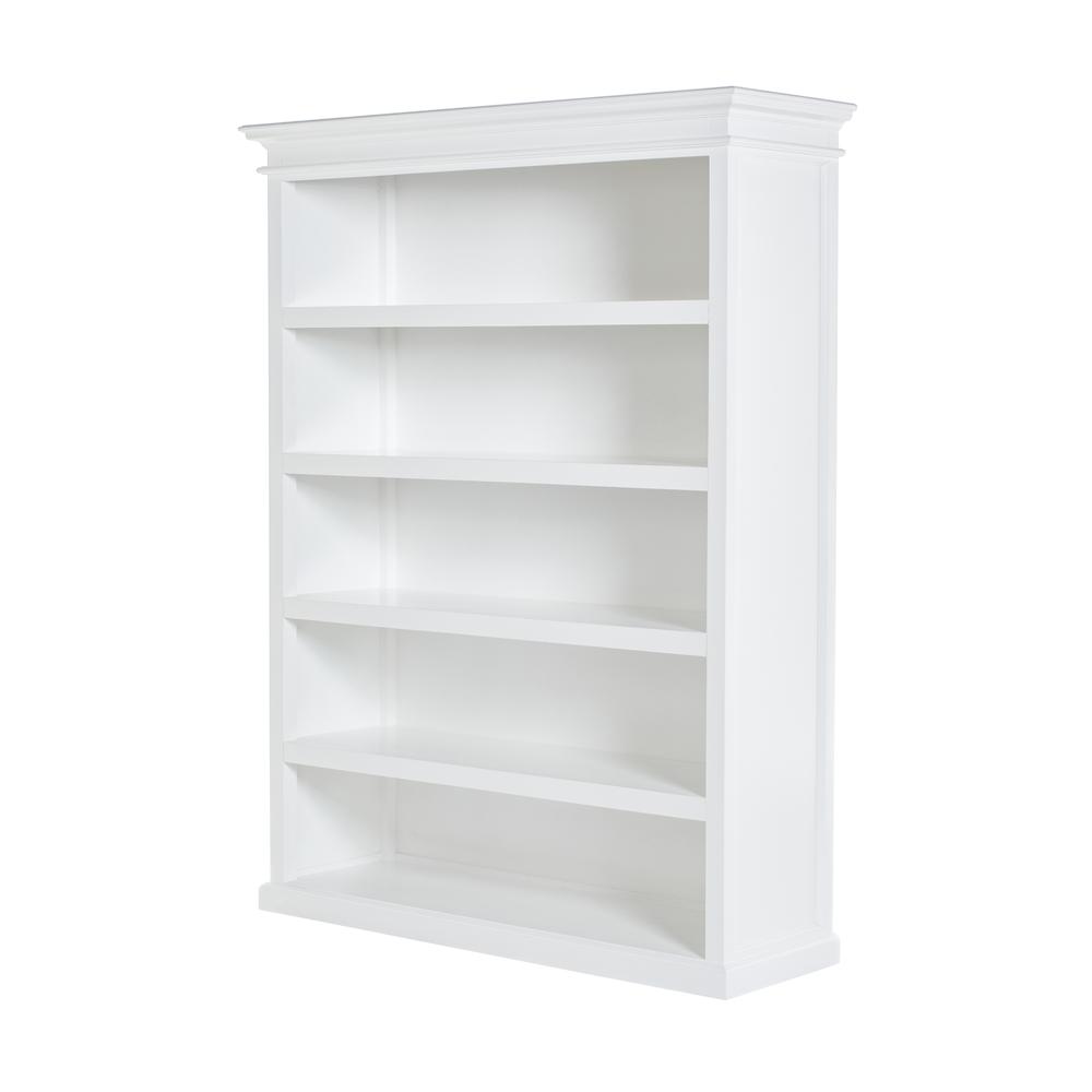 Classic White Solid Wood Bookcase with 5 Shelves, Belen Kox. Picture 2