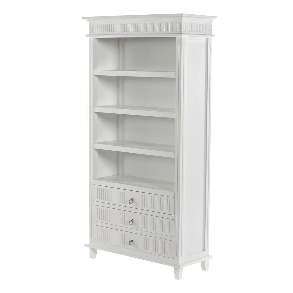 Skansen Classic White Bookcase with 3 Drawers. Picture 7