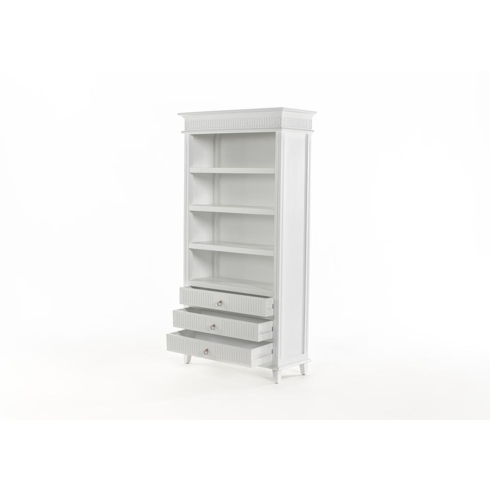 Skansen Classic White Bookcase with 3 Drawers. Picture 12