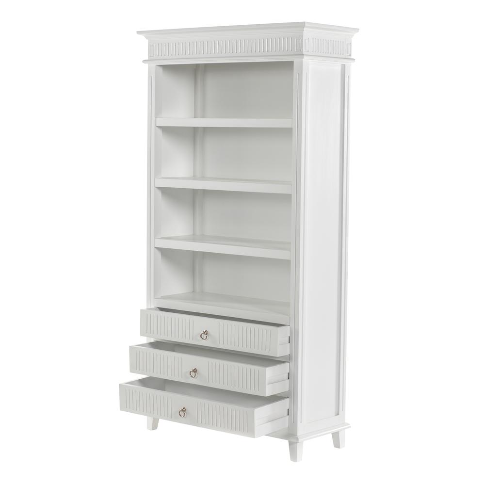 Skansen Classic White Bookcase with 3 Drawers. Picture 4