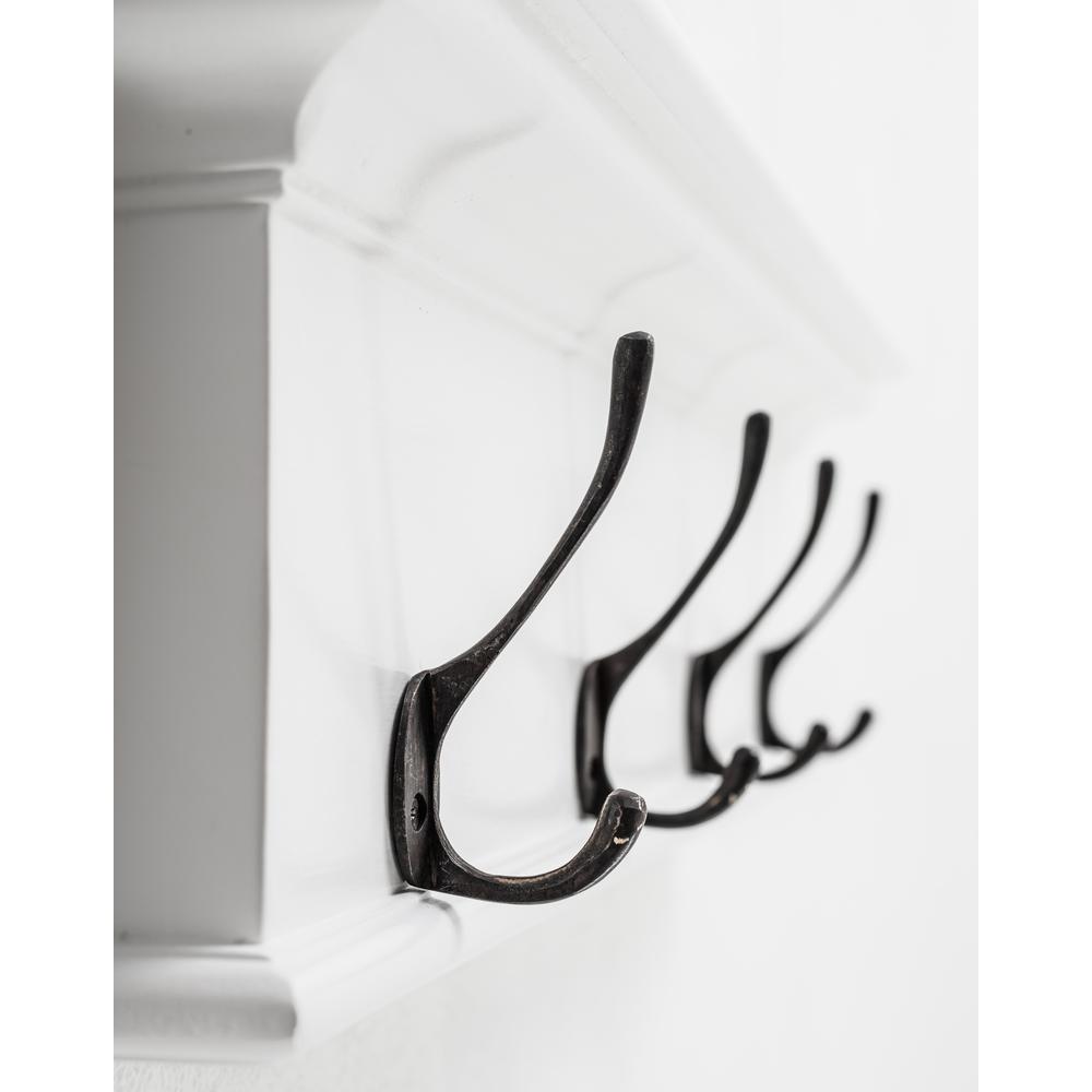 Halifax Classic White 4 Hook Coat Rack. Picture 8