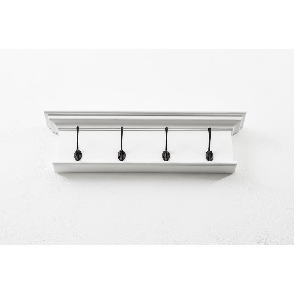 Halifax Classic White 4 Hook Coat Rack. Picture 4
