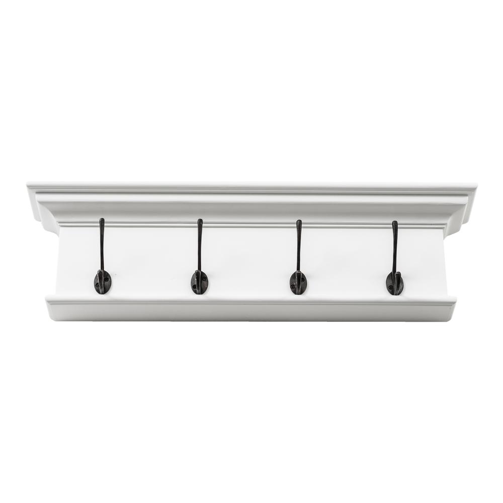 Halifax Classic White 4 Hook Coat Rack. Picture 1