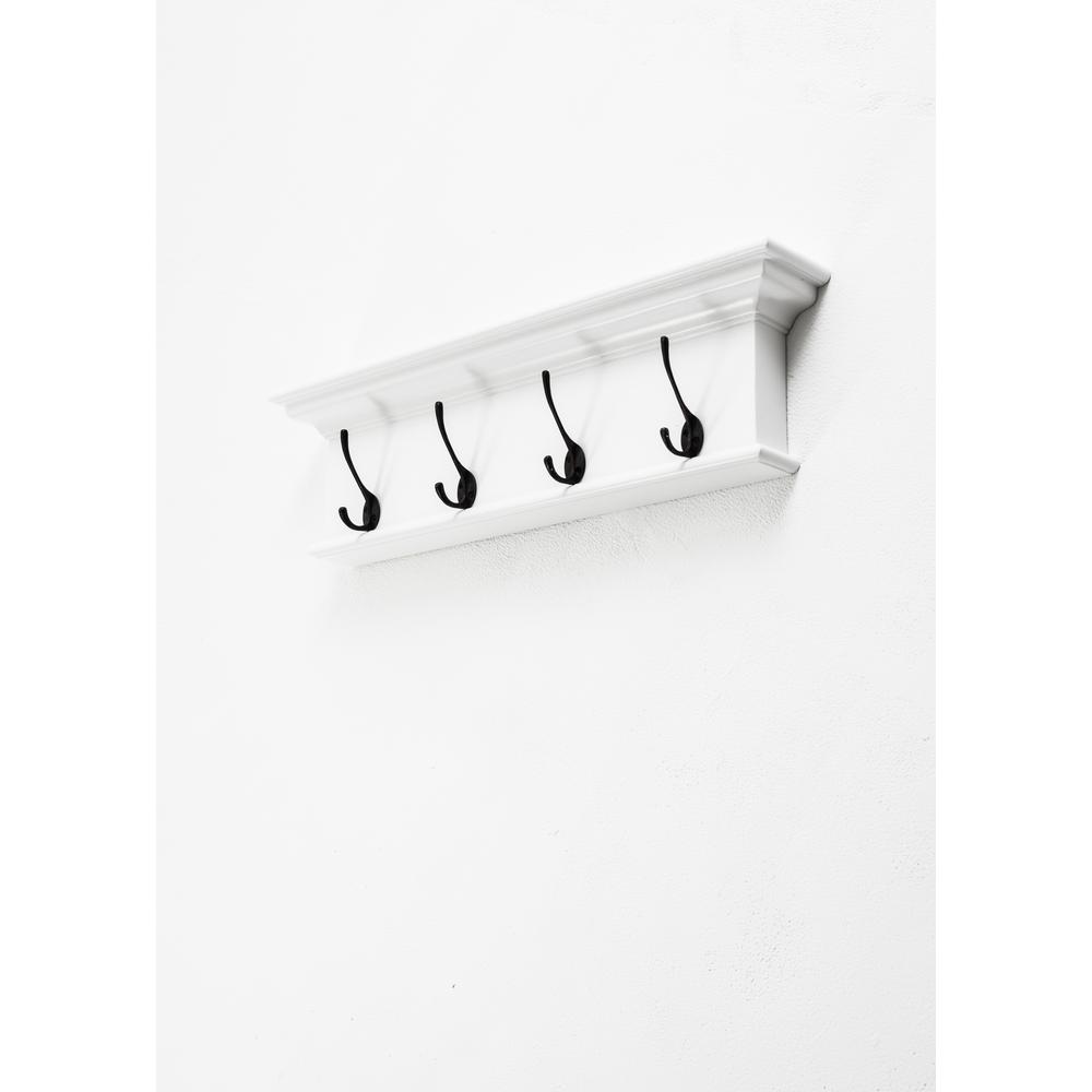 Halifax Classic White 4 Hook Coat Rack. Picture 5