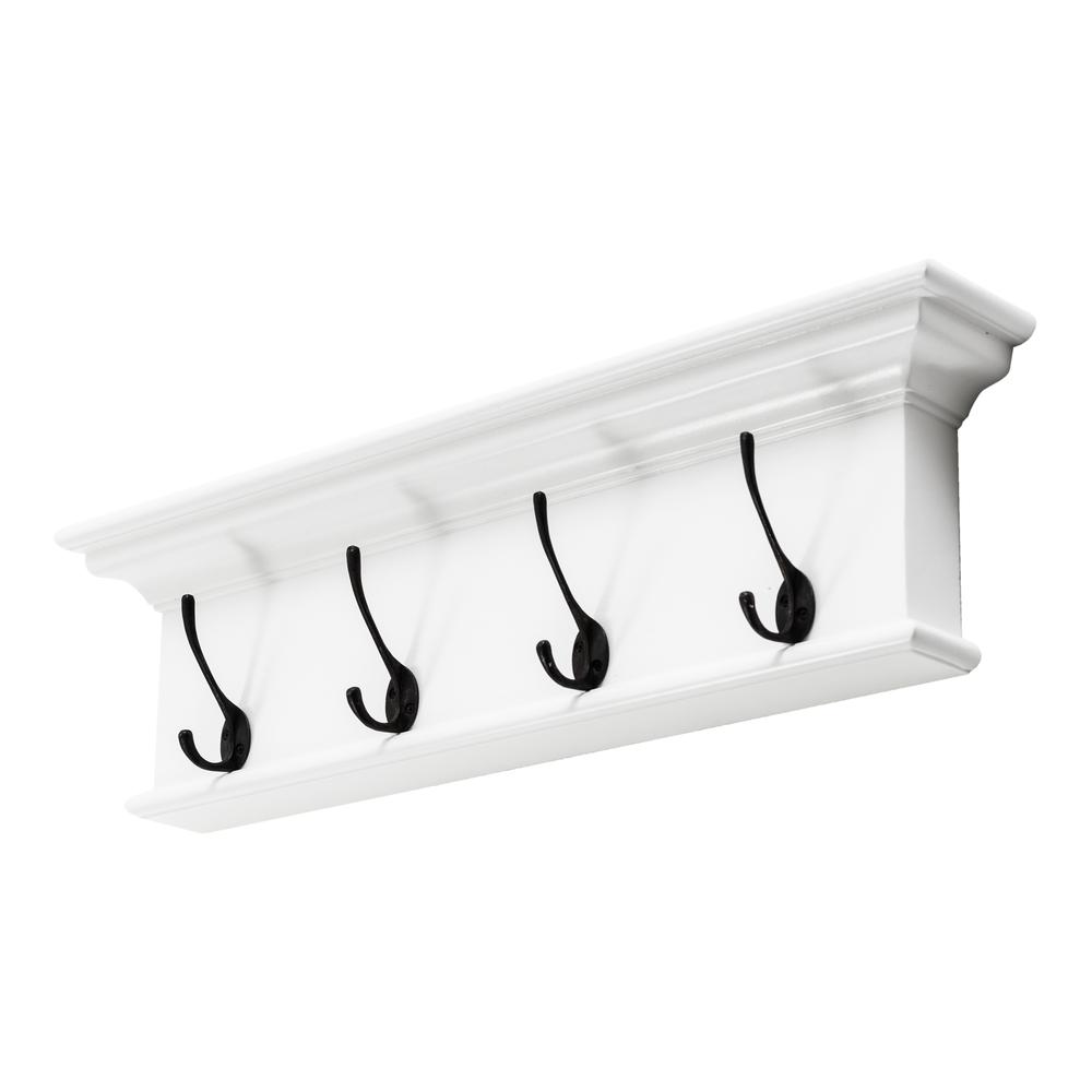 Halifax Classic White 4 Hook Coat Rack. Picture 2