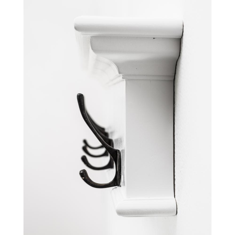 Halifax Classic White 4 Hook Coat Rack. Picture 6