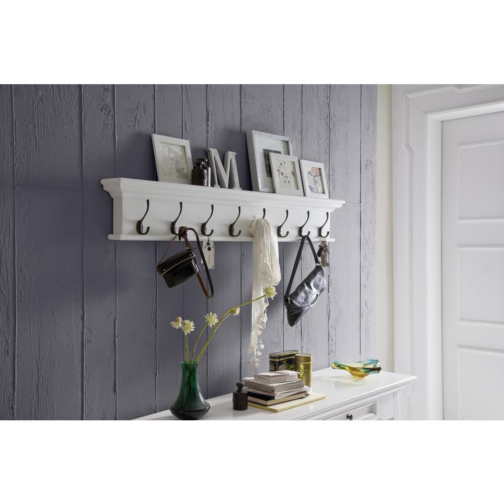 Halifax Classic White 8 Hook Coat Rack. Picture 5