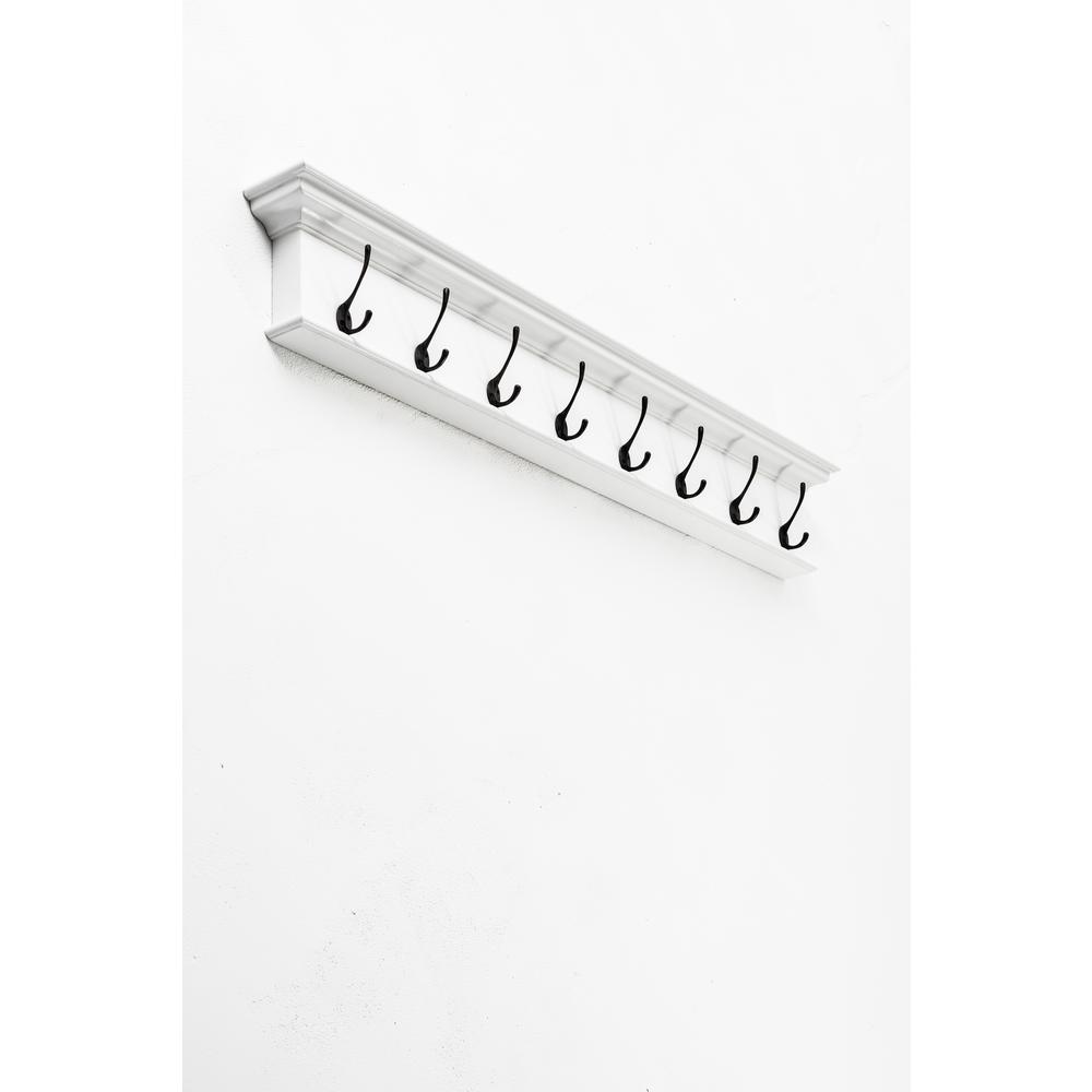 Halifax Classic White 8 Hook Coat Rack. Picture 8