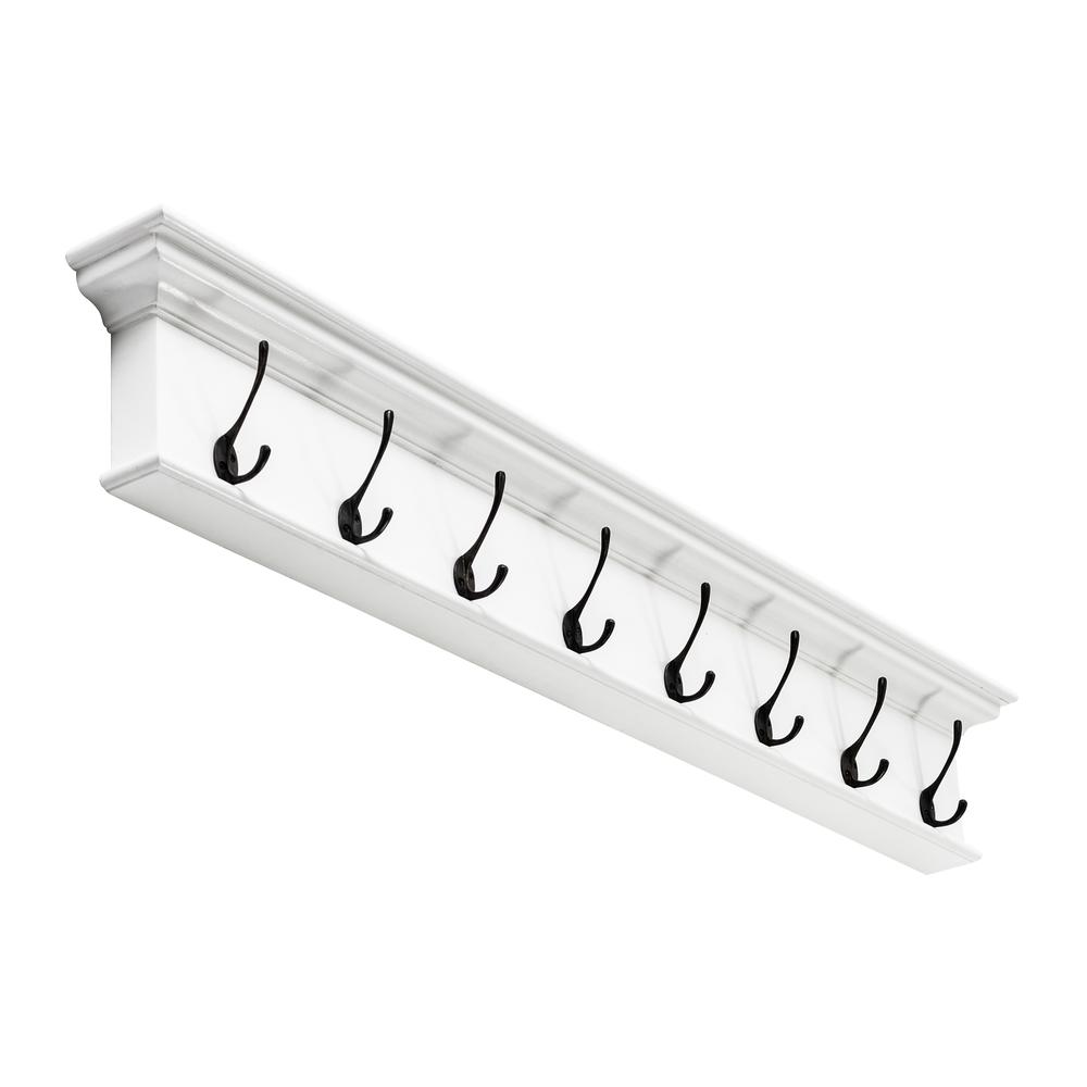 Halifax Classic White 8 Hook Coat Rack. Picture 2