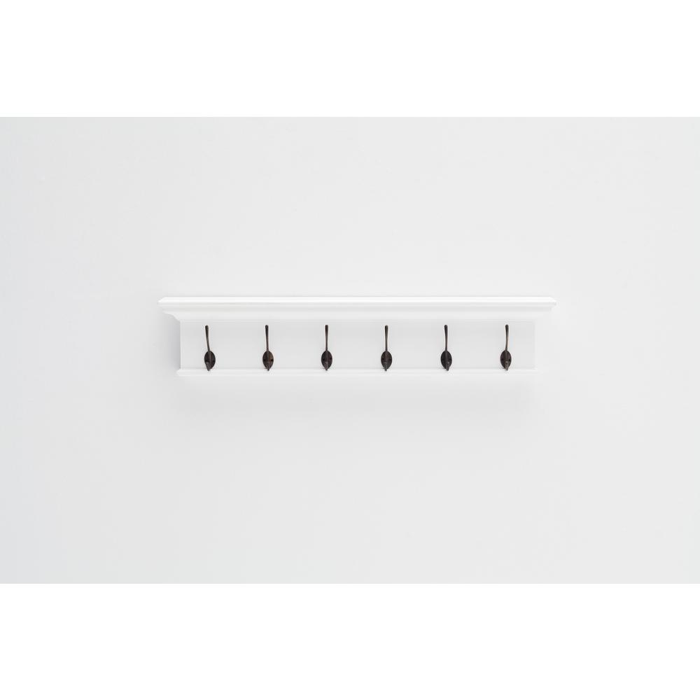 Halifax Classic White 6 Hook Coat Rack. Picture 4