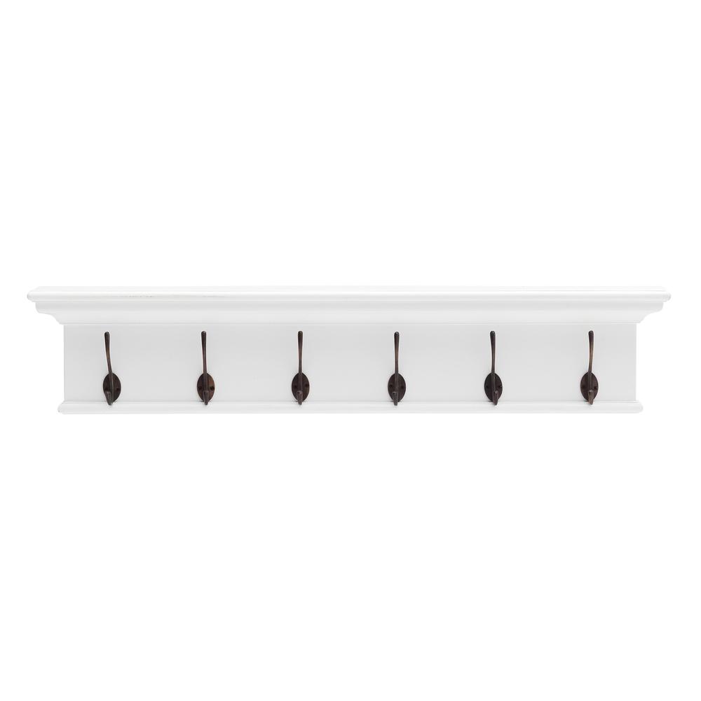 Halifax Classic White 6 Hook Coat Rack. Picture 1