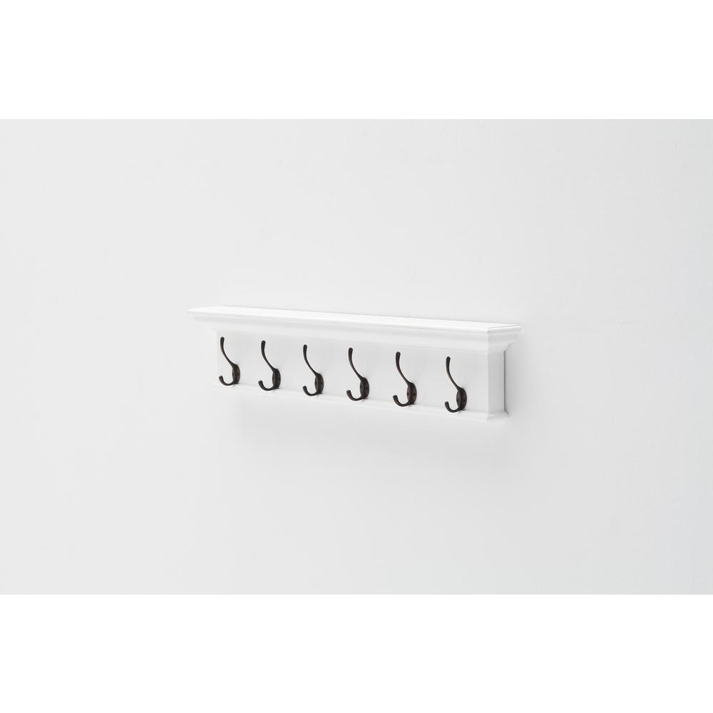 Halifax Classic White 6 Hook Coat Rack. Picture 5