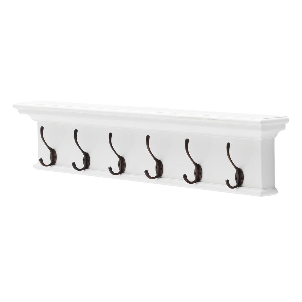 Halifax Classic White 6 Hook Coat Rack. Picture 2