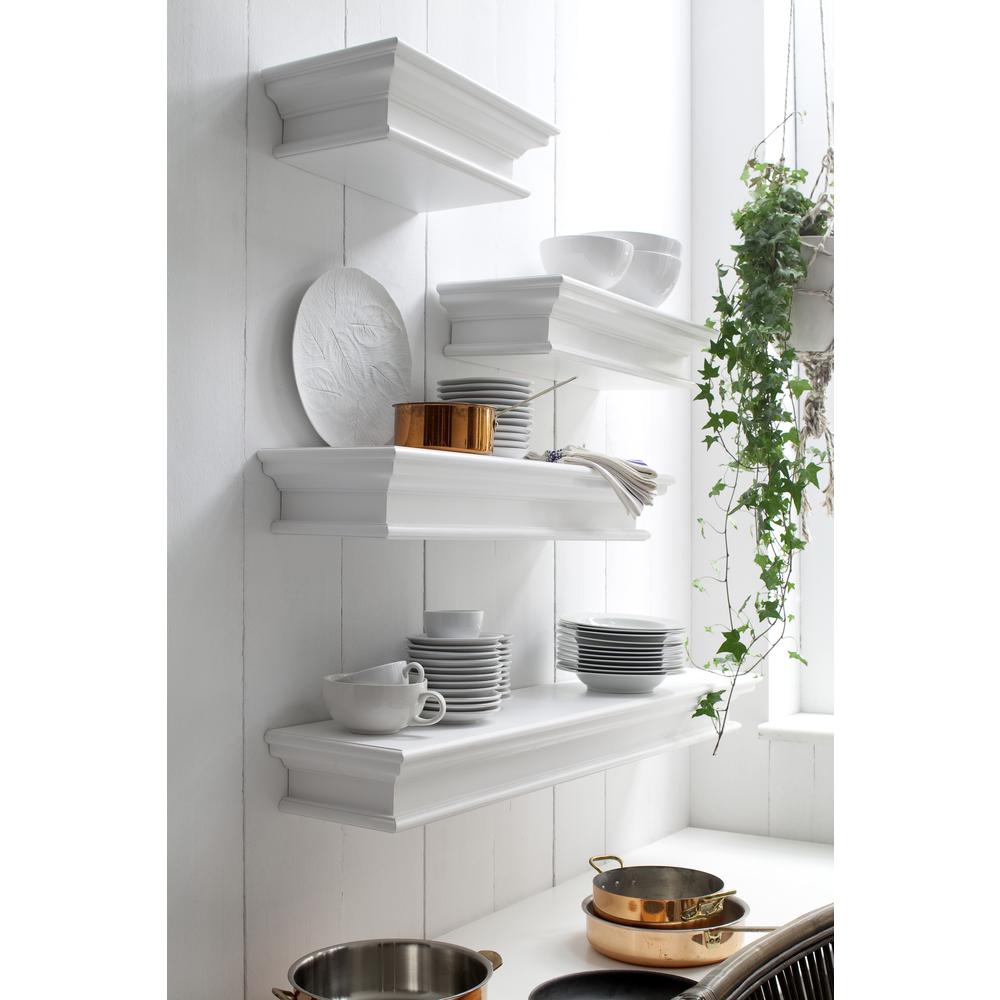 Halifax Classic White Floating Wall Shelf, Long. Picture 13