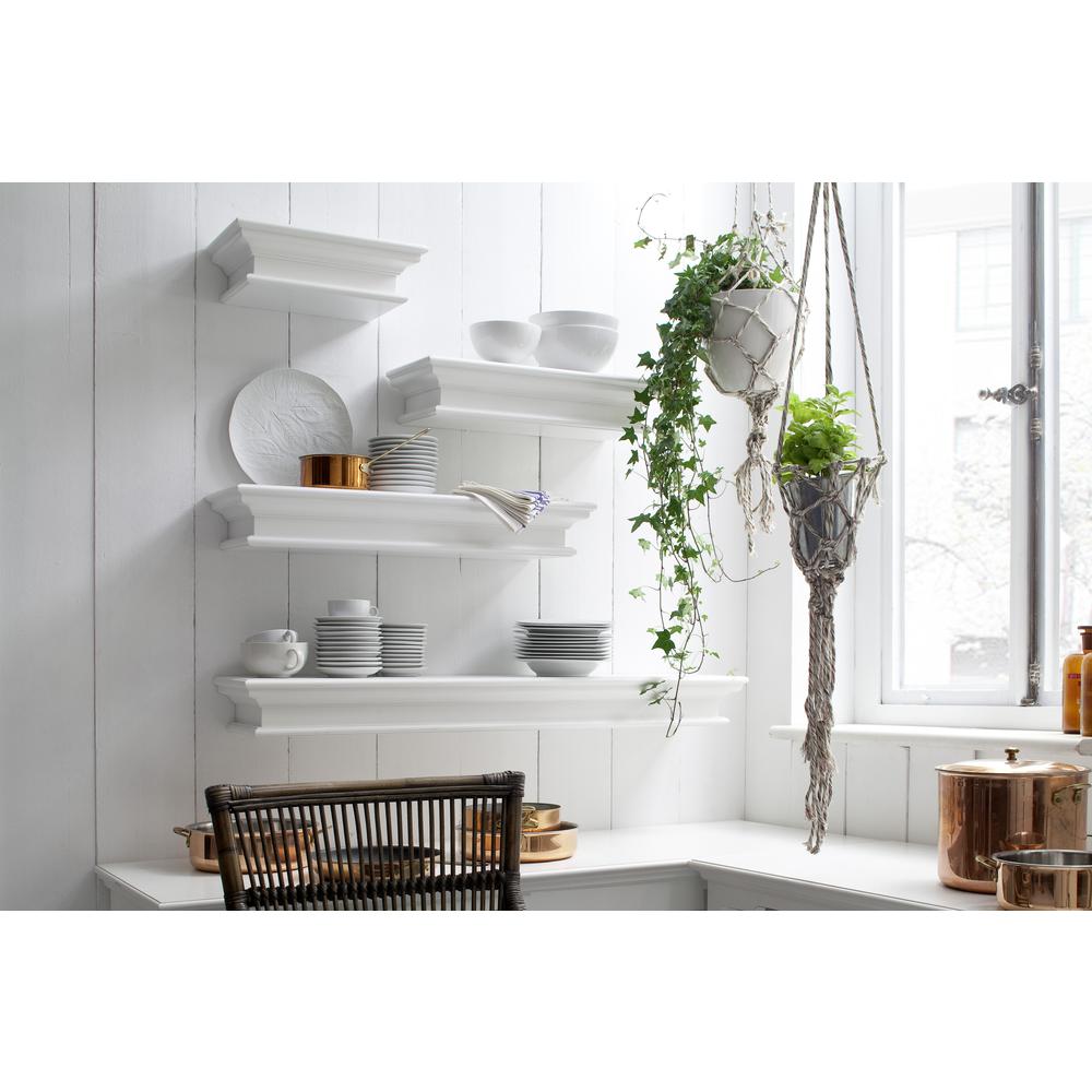 Halifax Classic White Floating Wall Shelf, Long. Picture 14
