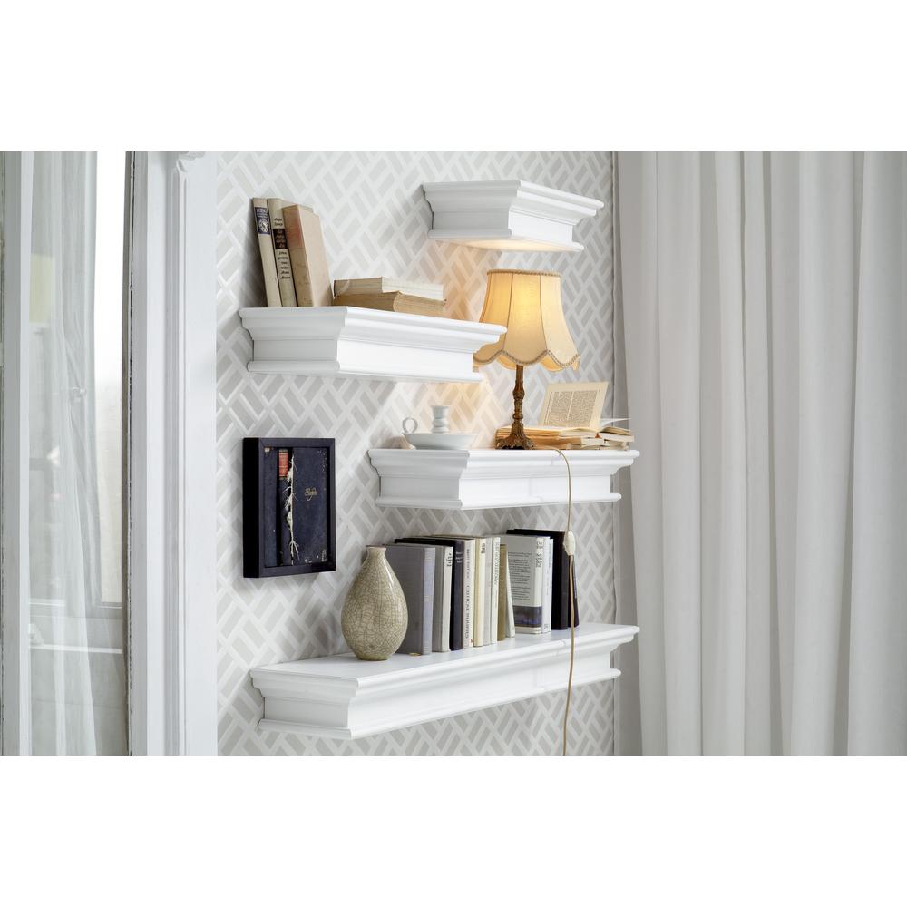 Halifax Classic White Floating Wall Shelf, Long. Picture 6