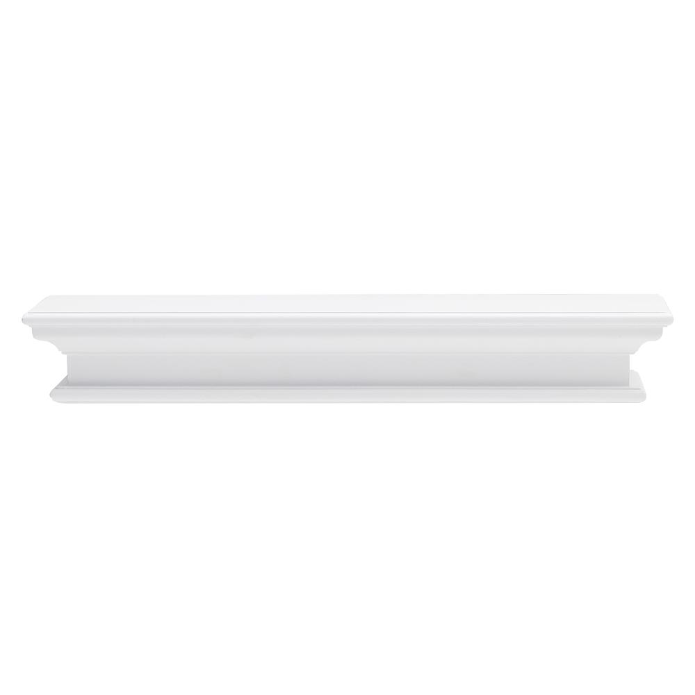 Halifax Classic White Floating Wall Shelf, Long. Picture 1